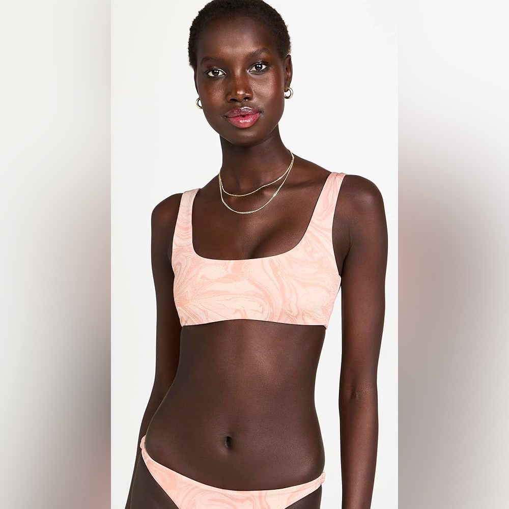 L*Space Shimmer All Swirled Up Lizzie Bikini Top & Shine On Lennox Bottom XS Lg